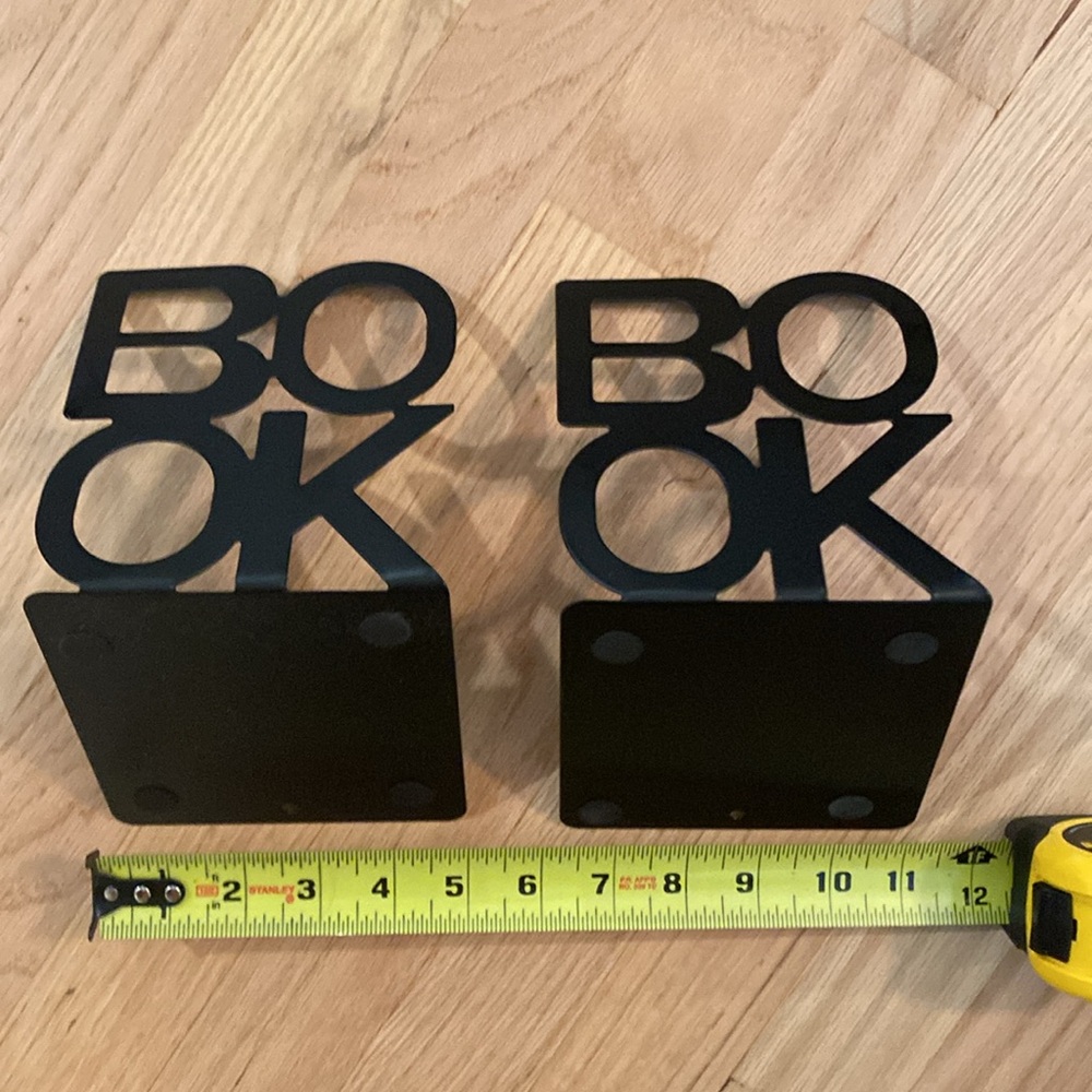 2 Black Metal Book Holders